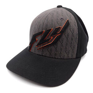 FLY Racing Flexfit (Mens Large) Fitted Black‎ Gray Embroidered Hat Cap Motocross